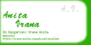 anita vrana business card